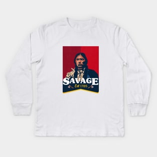 Native American Comanches Savage Design Kids Long Sleeve T-Shirt